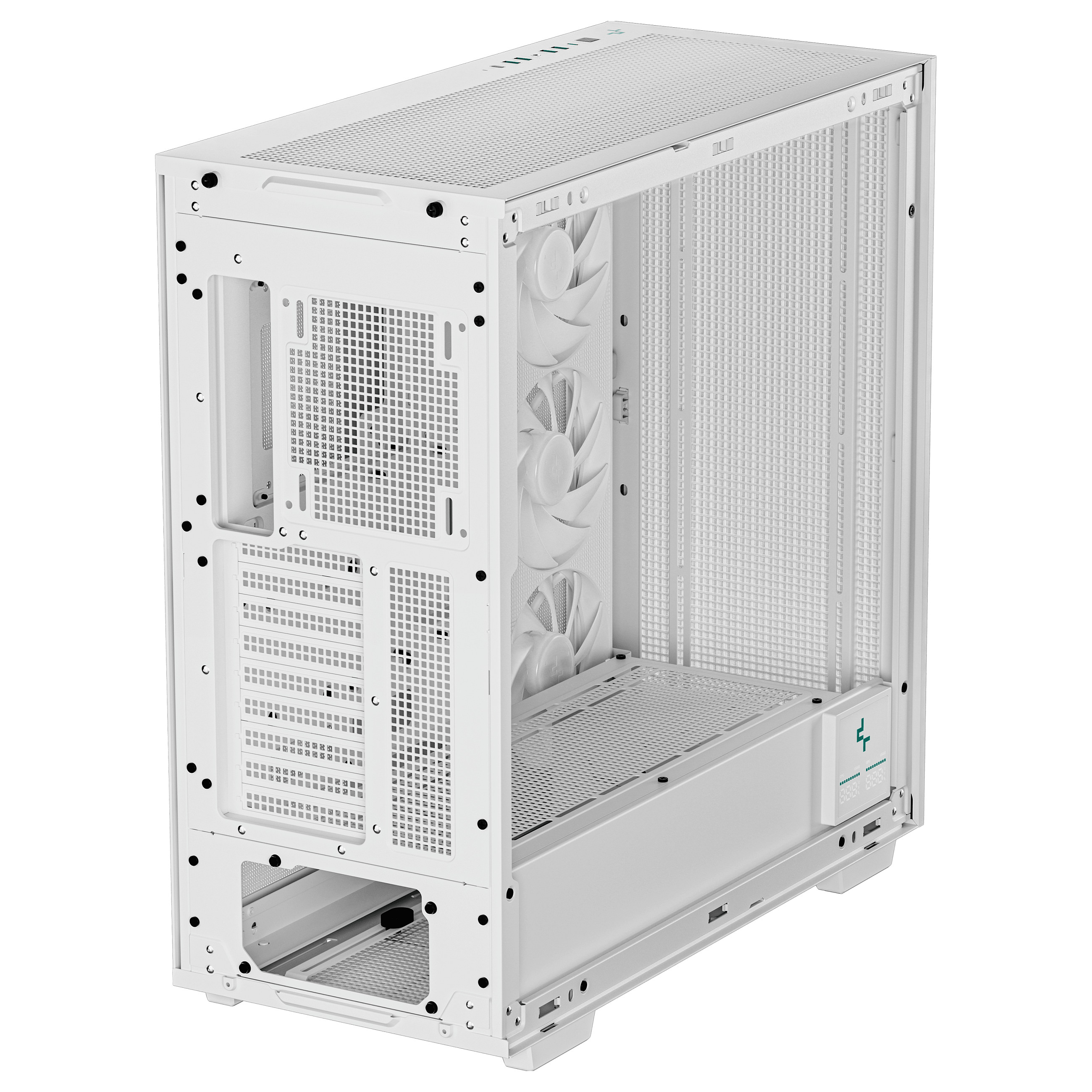 Kasë PC DeepCool Morpheus / Tower / E-ATX / 3x 120mm + 3x 140mm + 2x 180mm + 2x 200mm Fan Support / Tempered Glass / 420mm Radiator / ARGB / Digital Display - Bardhë - 7