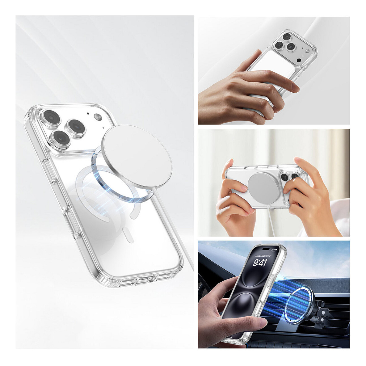 Aksesorë për telefon 4smarts 360° Premium Protection Set / MagSafe / iPhone 17 Pro Max / 9H - Transparente - 4