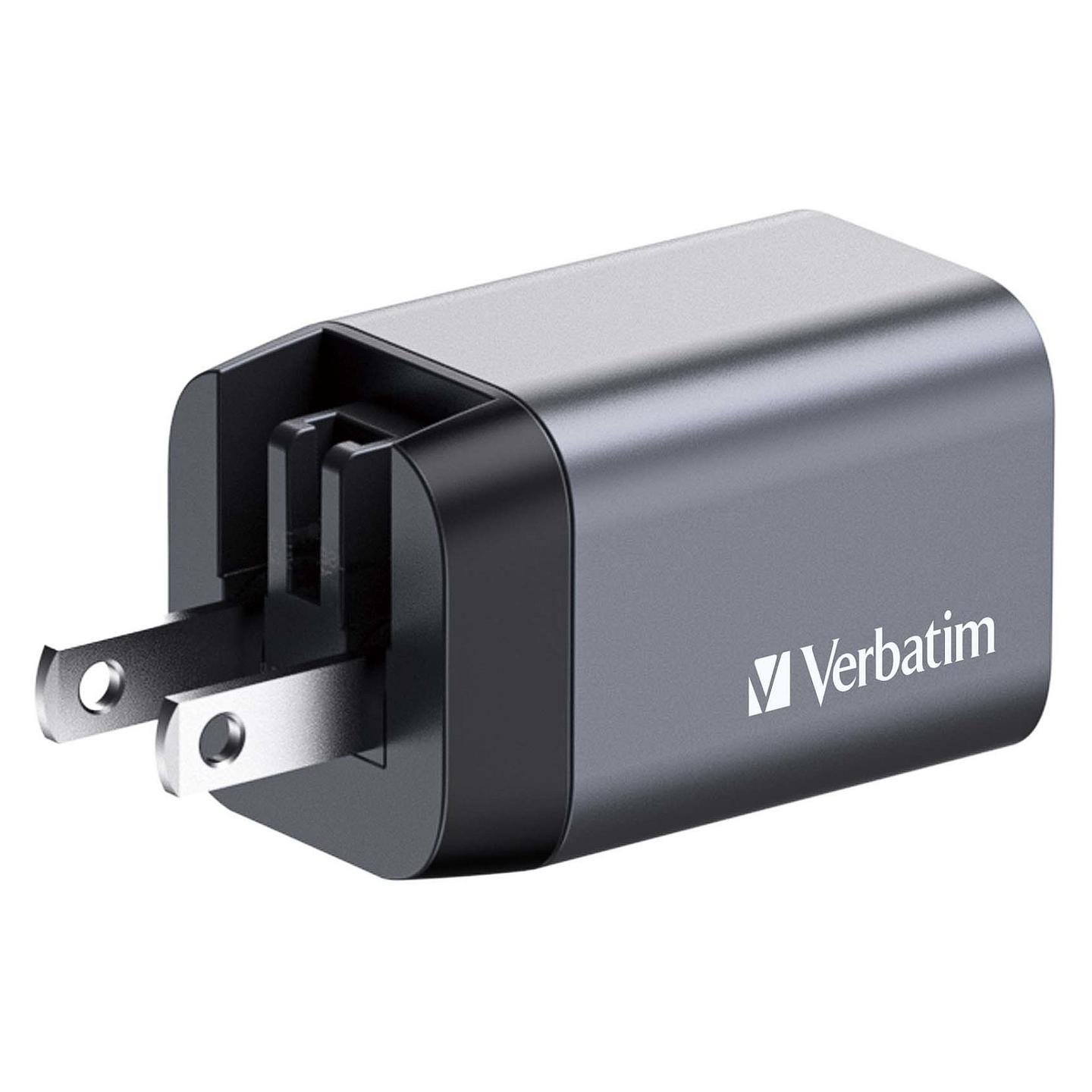 Karikues Verbatim GNC-35, GaN, 35W, USB-C PD 3.0, USB-A QC 3.0, Adapterë EU/UK/US – Gri - 7