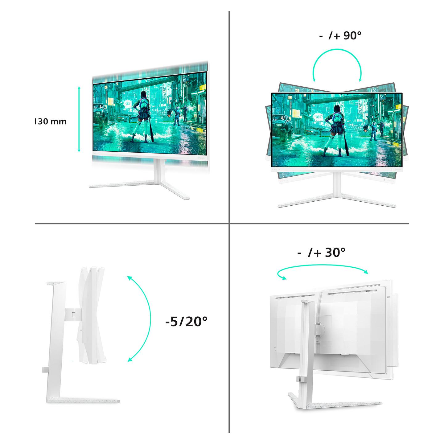 Monitor Gaming Philips Evnia 24M2N3201A / 23.8" / Full HD Fast IPS / 180Hz / 1ms / HDMI+DisplayPort - Bardhë - 11