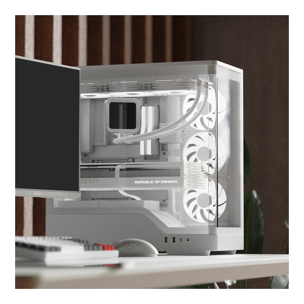 Kasë PC Aerocool P500A / Midi Tower / ATX / 3x 120mm + 1x 120mm Fan / Tempered Glass - Bardhë - 6