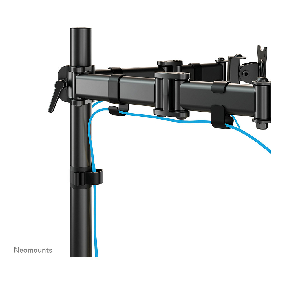 Mbajtëse për Monitor Neomounts / 2 Monitorë / 10"-27" / 8kg për Monitor / VESA 75x75-100x100 / Full Motion / Tavolinë - Zezë - 8