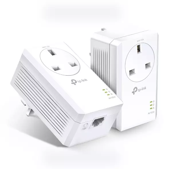 TP-Link TL-PA7017P KIT AV1000 Gigabit Powerline Adapter – 2× Adapterë, HomePlug AV2, 1000 Mbps, 1× Gigabit Ethernet, Prizë e Integruar – Bardhë - 2