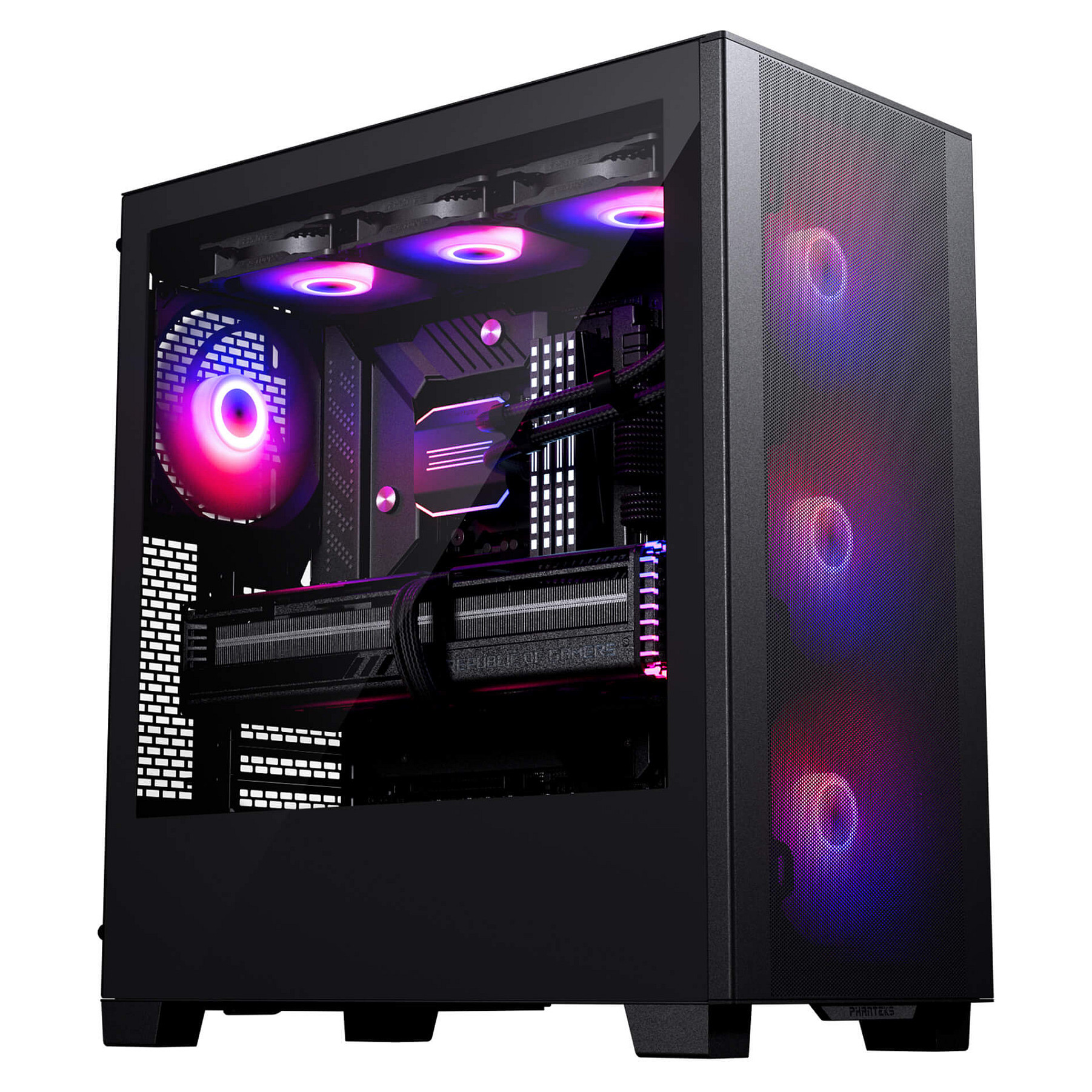 Kasë PC Phanteks XT Pro Ultra / Midi Tower / ATX + E-ATX + Micro-ATX + Mini-ITX / 4x 140mm D-RGB Fan / Tempered Glass - Zezë - 3