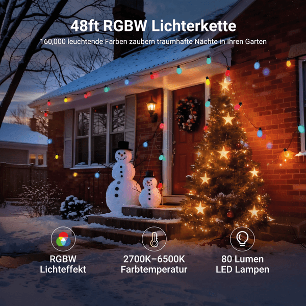 Dritë e Mençur Neewer NR01-45, RGBW, 45m, 45 LED, 2700-6500K, IP65, Bluetooth - Zezë - 4