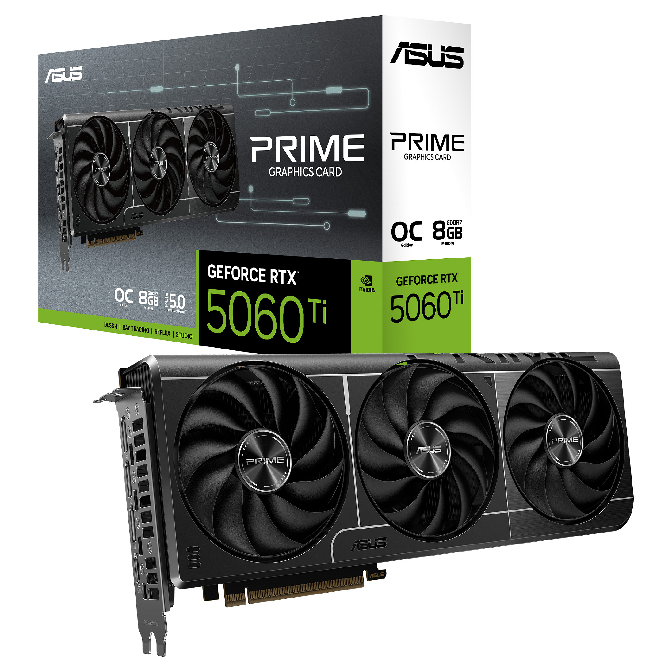 Kartelë Grafike NVIDIA ASUS PRIME-RTX5060TI-O8G / GeForce RTX 5060 Ti / 8GB GDDR7 / 128-bit / PCIe 5.0 / OC - Zezë - 9