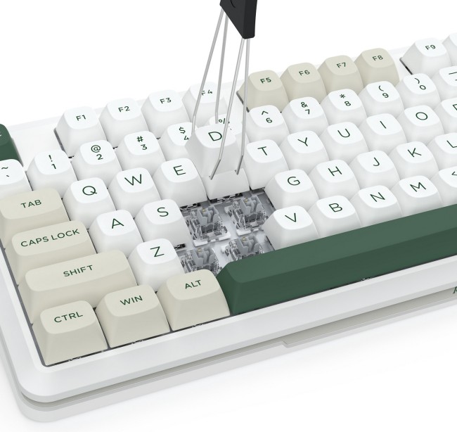 Tastierë Gaming Redragon K734WCG RGB Pro Wildslash / Wired&Wireless / QWERTY - Bardhë/Gjelbër - 6