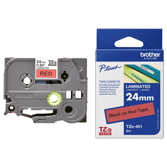 Shirit për Printer 3D Brother Colour Ribbon TZE-451 / TZE451 - Zezë mbi Kuqe - 2