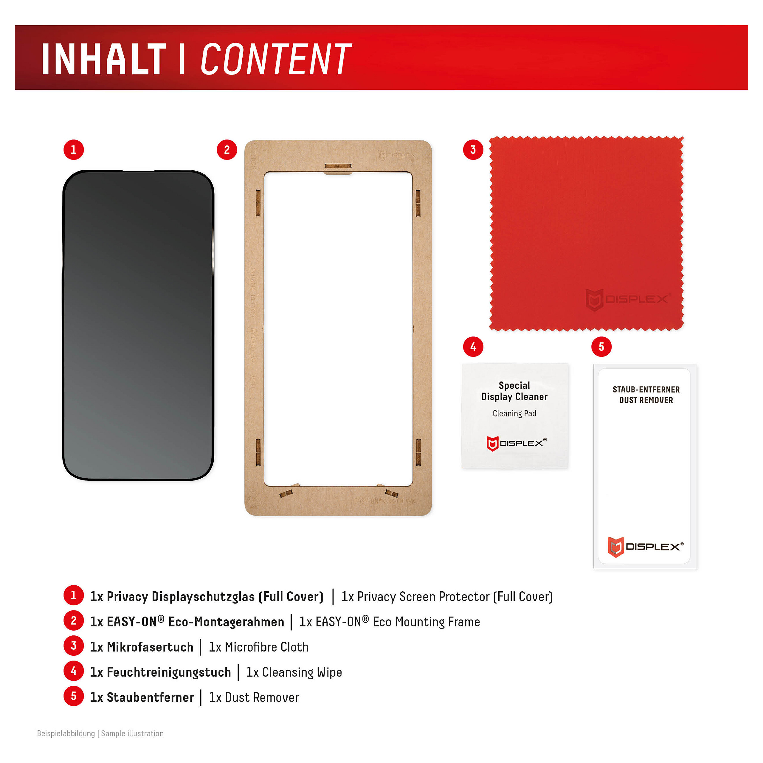 Mbrojtëse për ekran Displex / Apple iPhone 16 / Xham Tempered Glass 10H Privacy 2-Way - Transparente - 11