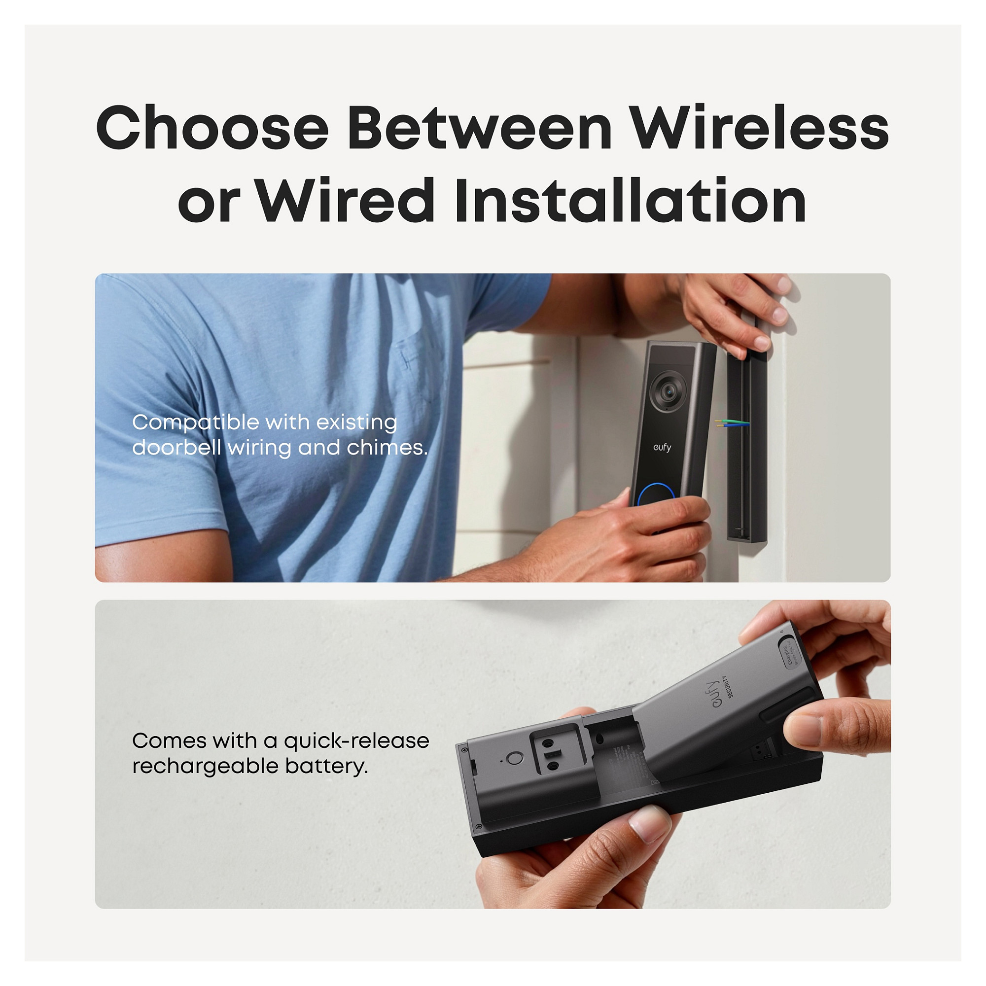 Kamerë Sigurie IP CCTV eufy C31 / Video Doorbell / 2K / Wi-Fi / Wired & Wireless / MicroSD deri 128GB / Bateri 6500mAh - Zezë - 6
