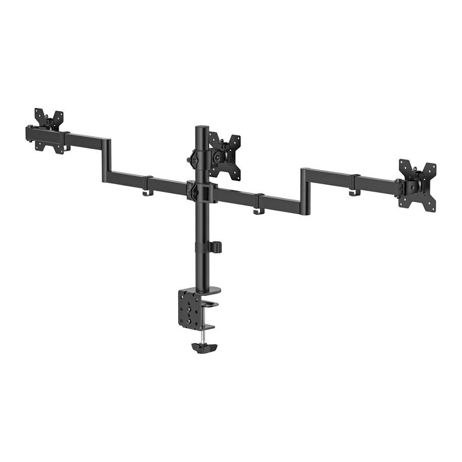 Mbajtëse për Monitor Hama 00220899 / 3 Monitorë / 13–27" / deri 7kg për Monitor / VESA 75x75 & 100x100 / Rotacion 360° - Zezë - 3