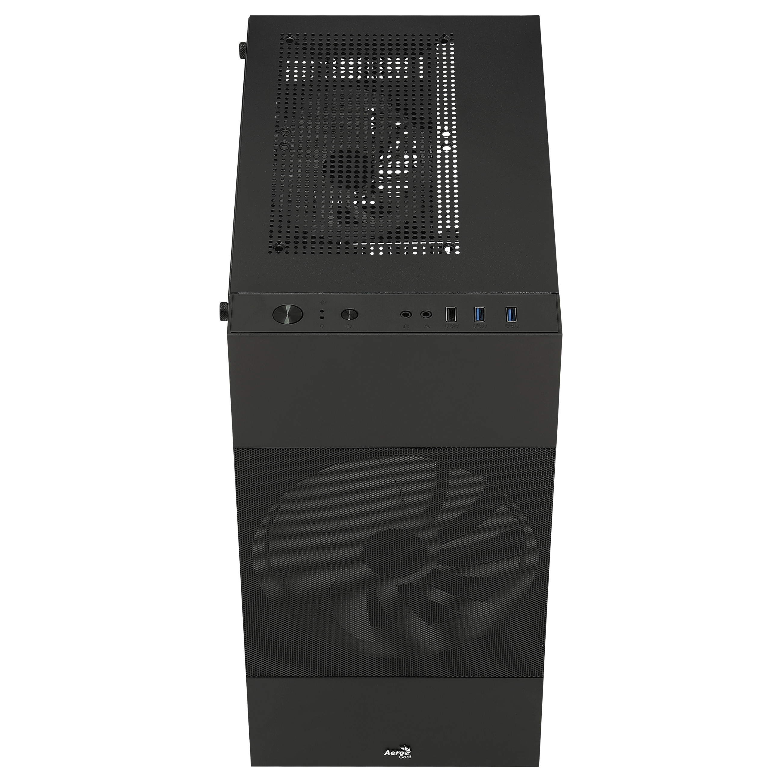 Kasë PC Aerocool Atomic Lite / Mini Tower / Micro-ATX + Mini-ITX / 1x 180mm + 1x 120mm Fan / Tempered Glass - Zezë - 7