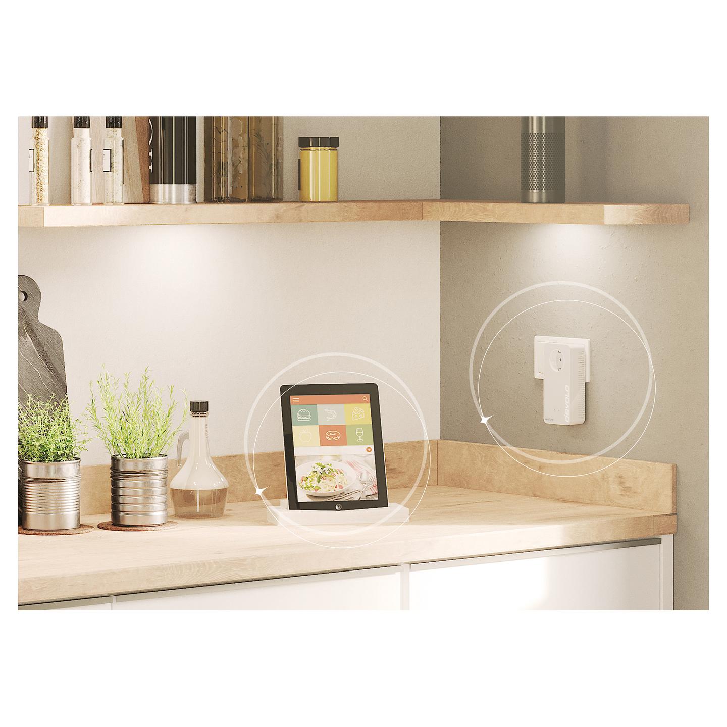 Power-LAN devolo Magic 2 WiFi next Starter Kit, 2400Mbps, G.hn, Wi-Fi 5, 2× Gigabit Ethernet, 10/100/1000Mbps, Mesh, MIMO - Bardhë - 5