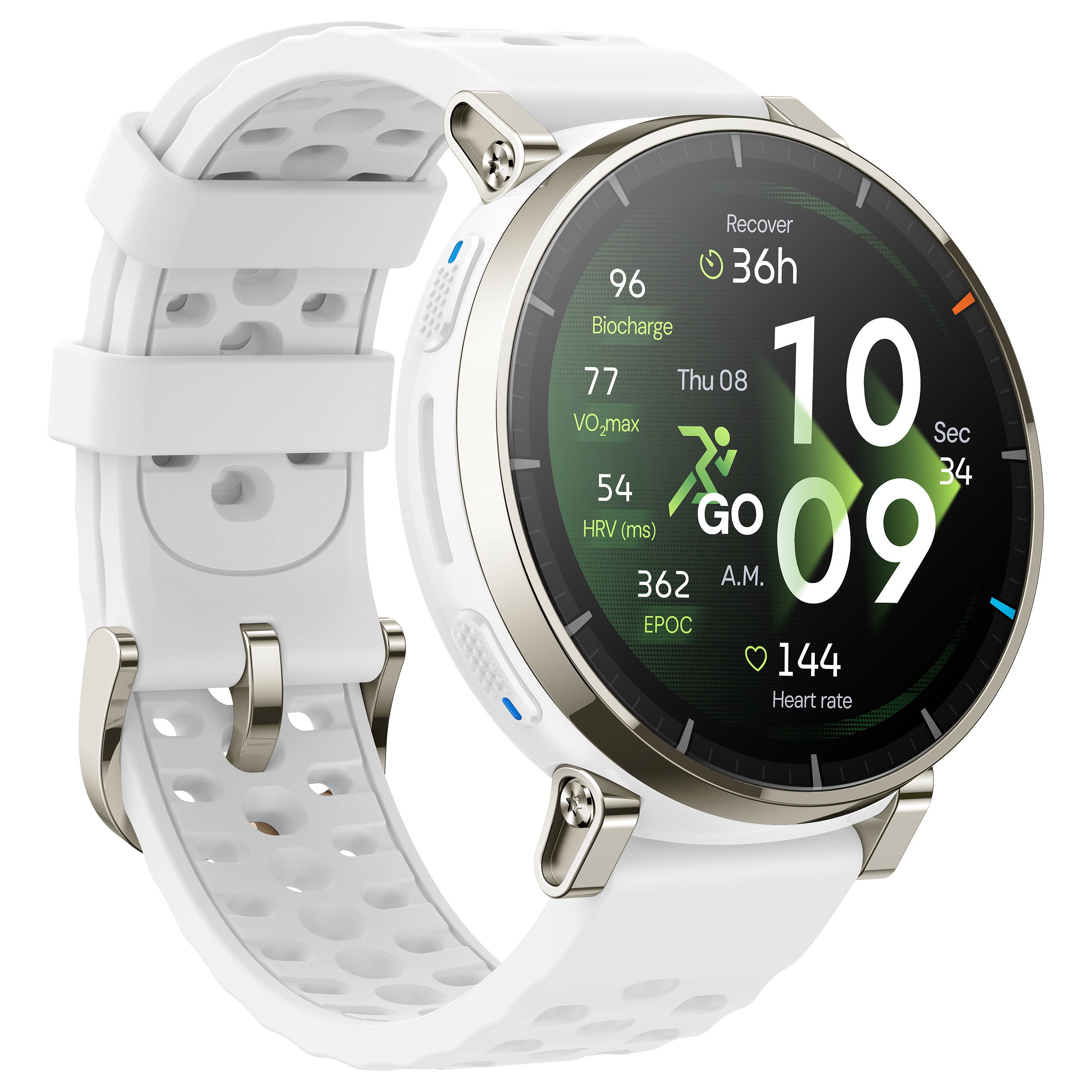 Orë e Mençur Amazfit Active 3 / AMOLED 1.32" / GPS / BioTracker / Silikon - White - 4