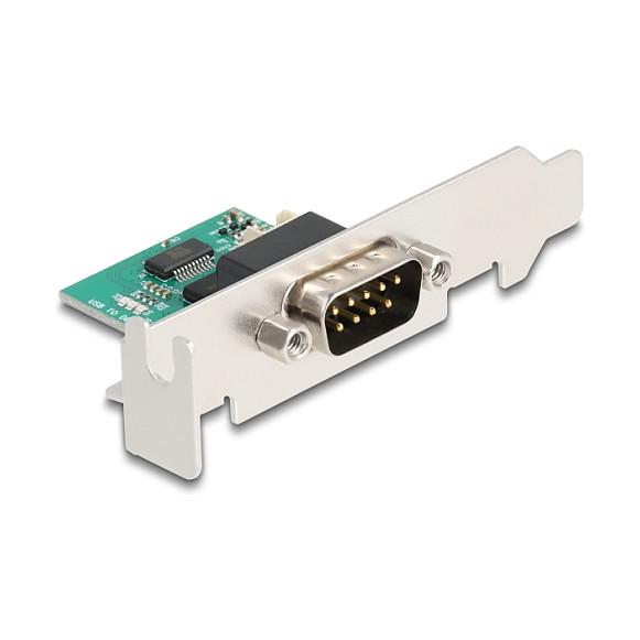 Adapter Serial DeLOCK 90892 / USB 2.0 Pin Header 4-pin Male në RS-232 D-Sub 9-pin Male / FTDI FT231XS / 30 cm - Gjelbër