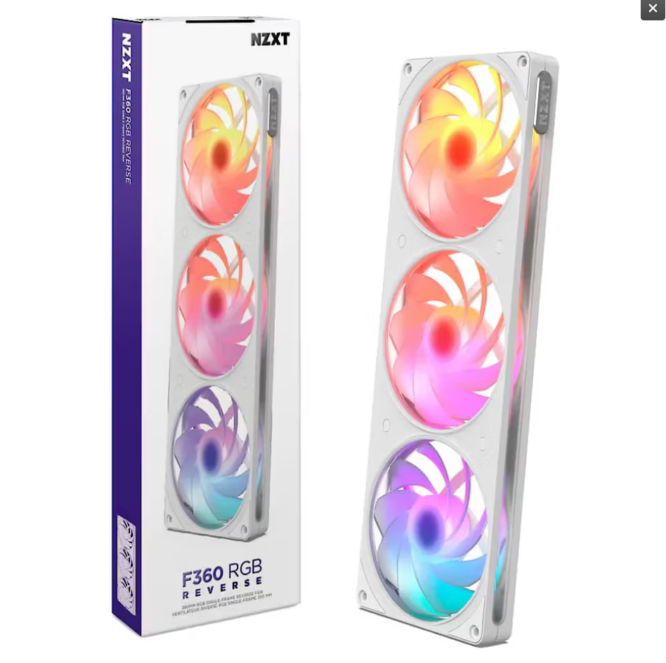 Ftohës për Kasë NZXT F360 Reverse / 360mm / 2200 RPM / ARGB / PWM – Bardhë - 2