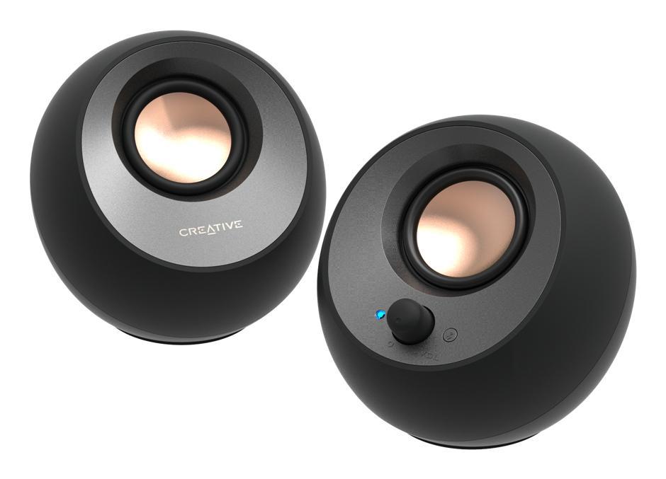 Altoparlantë Creative Pebble V3 / 51MF1700AA000 / 2.0 / 8W RMS / Bluetooth 5.0 / USB-C / AUX / 2x 2.25" Drivers – Zezë - 2