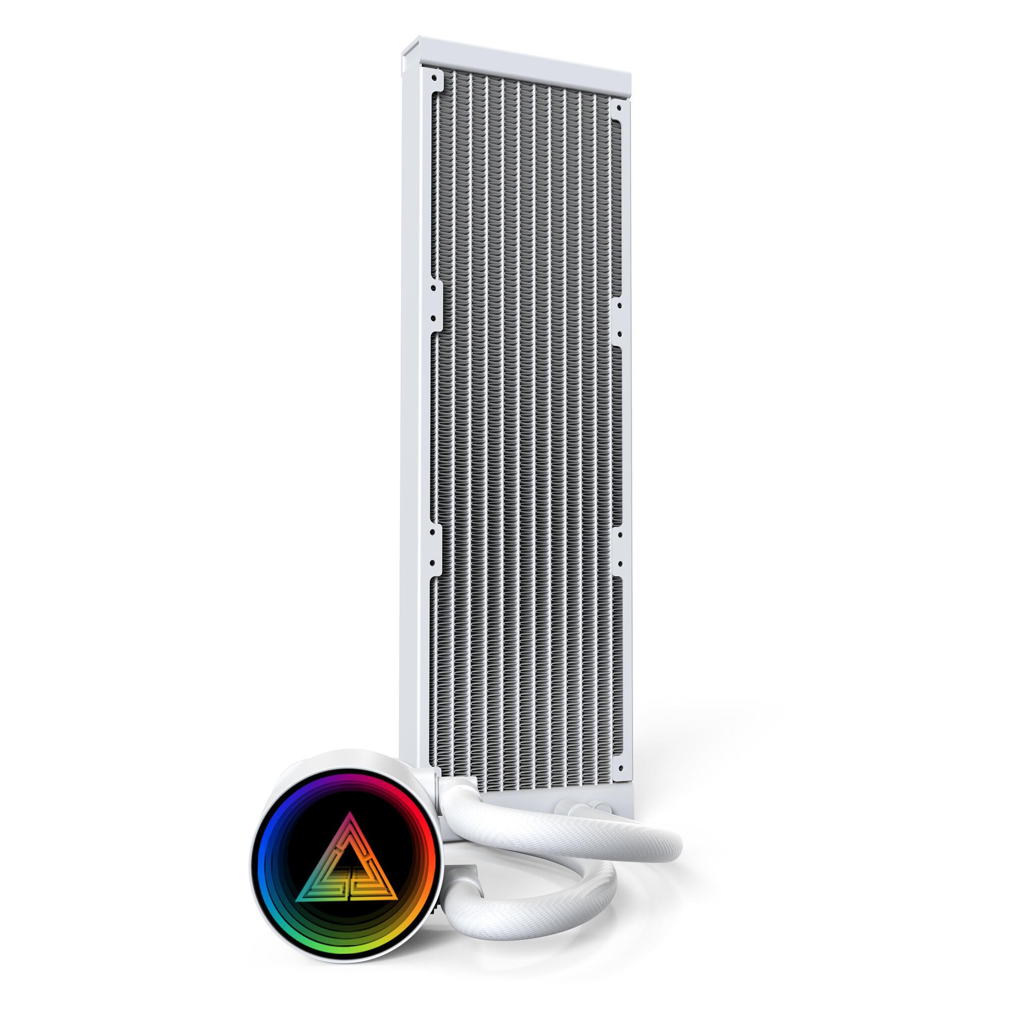 Ftohës me ujë për procesor Montech LightFlow ARGB 360 / 360mm / 3x 120mm ARGB Fan / 600-2000 RPM – Bardhë - 4