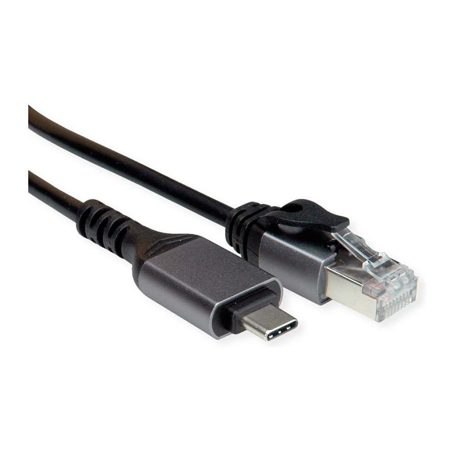 Kabllo për Rrjet VALUE 12.99.1167 / USB-C në RJ45 / USB 3.2 Gen 2 / 1Gbps / 2m – Zezë - 2