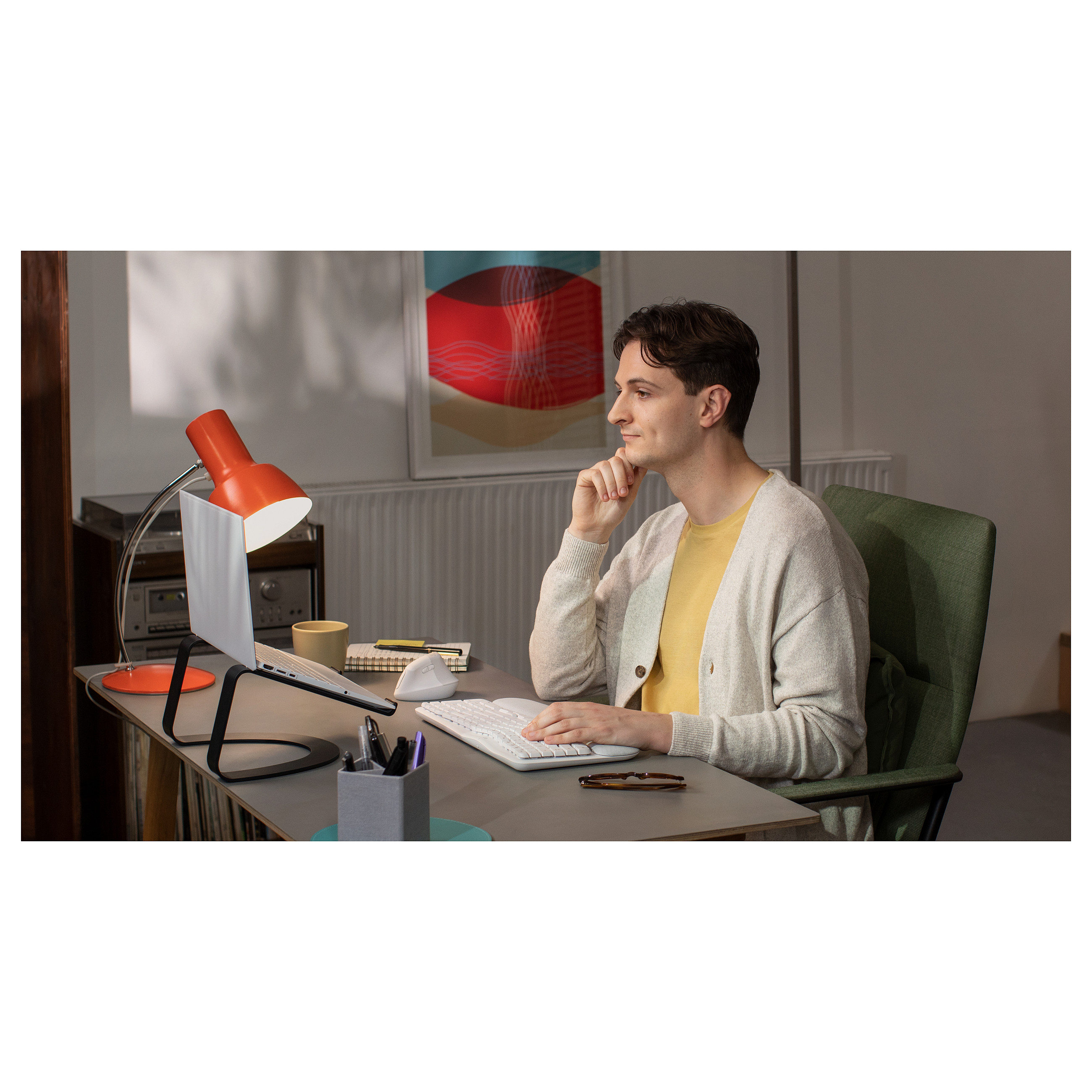 Tastierë pa kabllo Logitech Wave Keys / QWERTY / Membrane / RF Wireless + Bluetooth - Bardhë - 10