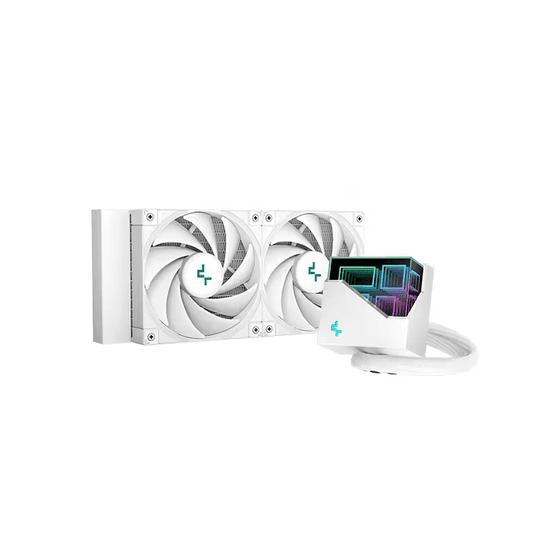 Ftohës për Procesor DeepCool LT520 WH, AIO, 240mm, 2x120mm, 500-2250RPM, 85.85CFM, ARGB - Bardhë
