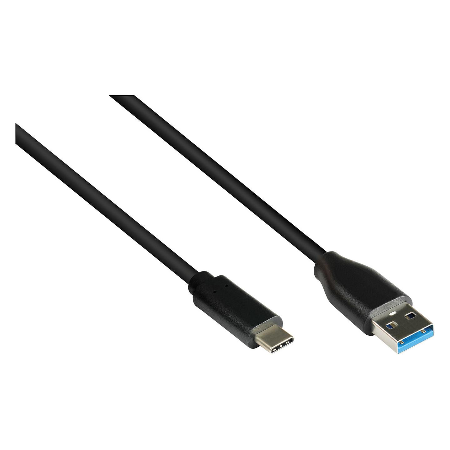 Kabllo USB Alcasa 2831-AC010S / USB-A në USB-C / USB 3.2 Gen 2 / 10 Gbit/s / 1m - Zezë