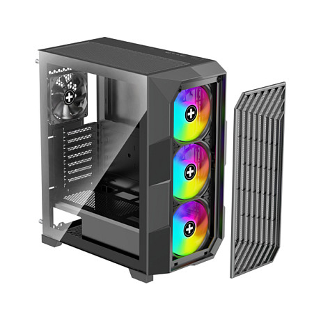 Kasë PC Xilence Performance A+ BREEZE II / Mid Tower / ATX / 3x 140mm ARGB + 1x 120mm PWM Fan / Tempered Glass / Mesh / 360mm Radiator - Zezë - 5