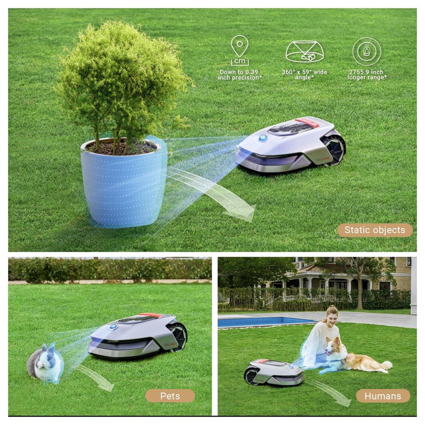 Kositës Robotike Dreame A1 Pro, 2000m², OmniSense 3D, LiDAR, 22cm, 3–7cm, 5Ah, 45%, IPX6, App - Gri, Zezë - 5