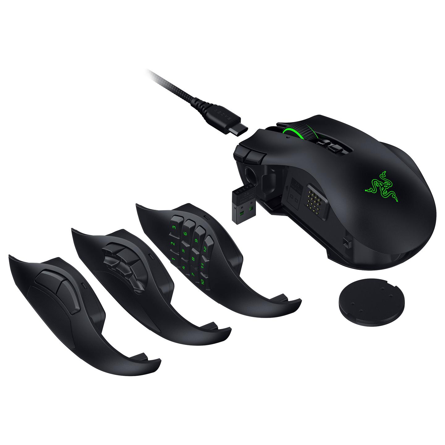 Maus Gaming pa Kabllo Razer Naga V3 Pro, Wireless 2.4GHz + Bluetooth, 50000 DPI, 23 Butona, RGB - Zezë - 2