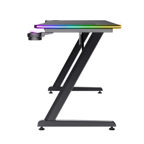 Tavolinë Gaming Trust GXT 710 Luminus Pro / RGB / 120x60x74cm / Wireless Charger / USB / 16.5kg – Zezë - 3