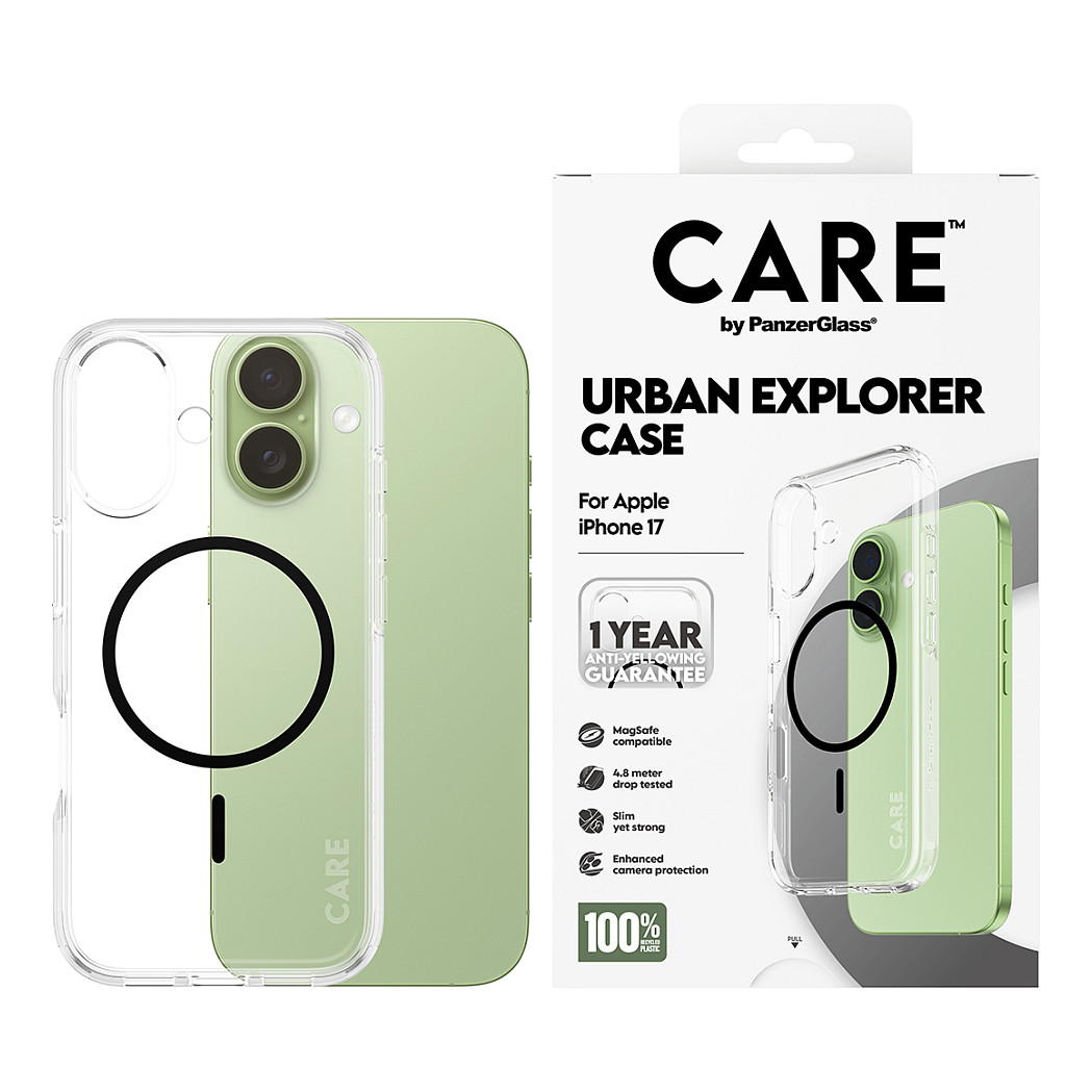 PanzerGlass CARE™ by ® Urban Explorer Case Transparent w. Black MagSafe iPhone 17 mobile phone case - 2