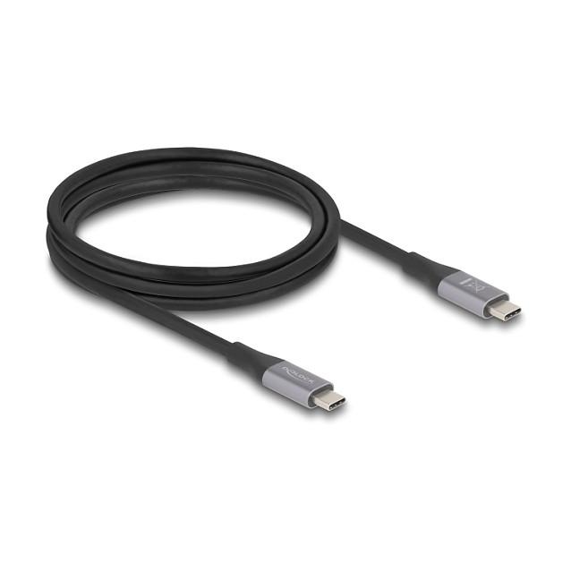 Kabllo USB DeLOCK 81192 / USB-C në USB-C / 2m / USB 40Gbps / 240W / 8K 60Hz / E-Marker - Hiri/Zezë