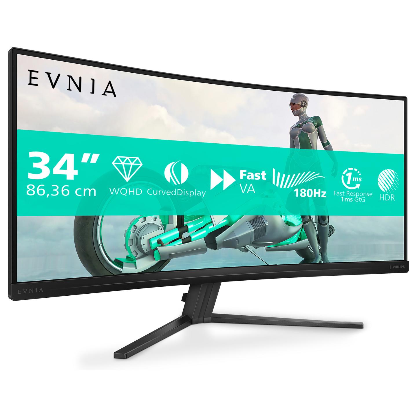 Monitor Gaming Philips Evnia 34M2C3500L / 34" / UltraWide QHD Fast VA / 180Hz / 1ms / HDMI+DisplayPort - Zezë - 15