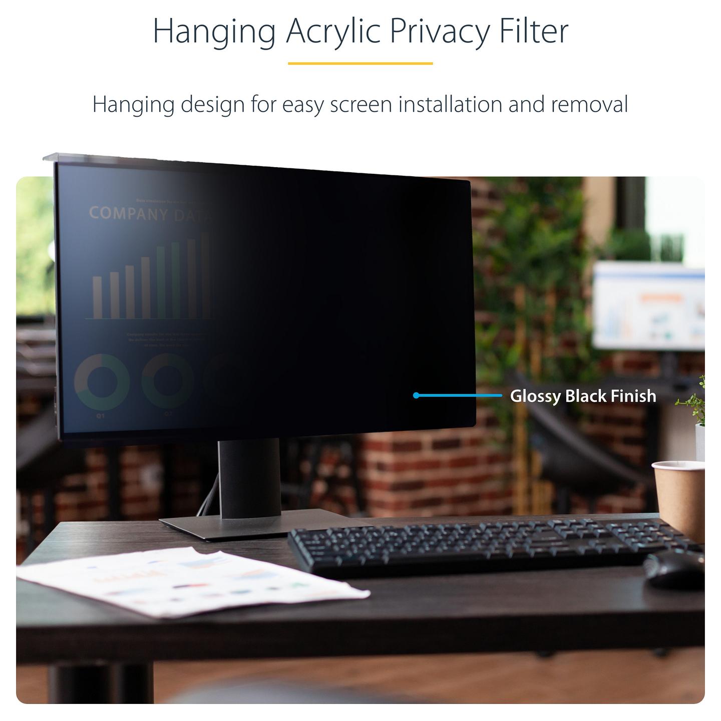 Filtër Privatësie StarTech.com 2469A-PRIVACY-SCREEN, 24", 16:9, 2-Drejtimësh, ±30°, Glossy, Akrilik, Montim Sipër Monitorit - Zezë - 9