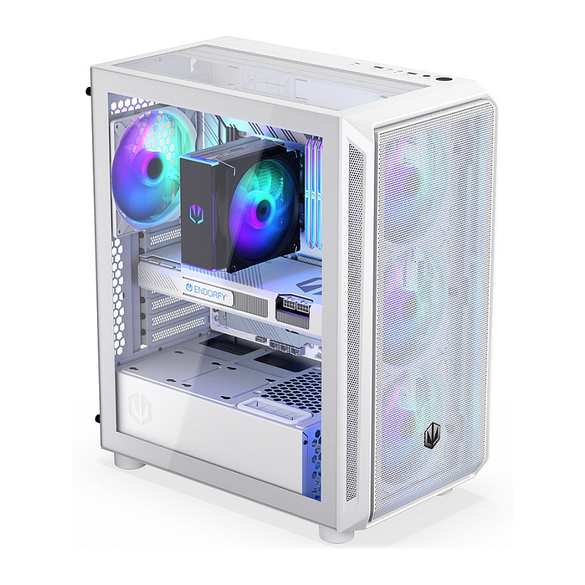 Kasë PC ENDORFY Arx 500 ARGB White / Mid Tower / ATX / 3x 140mm Front + 1x 140mm Rear Fan / ARGB / Mesh - Bardhë - 6
