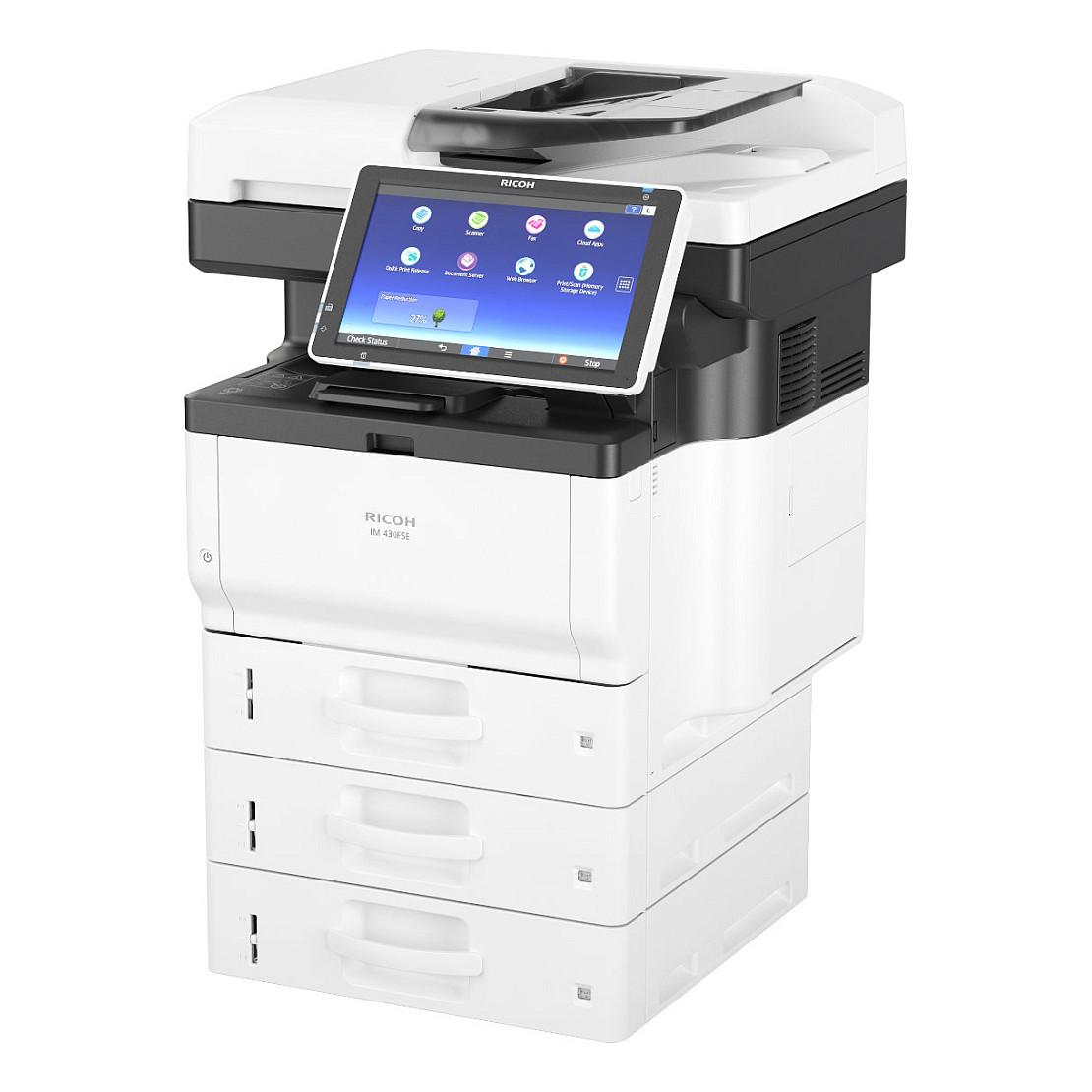 Printer Multifunksional Monokrom Ricoh IM 350FSE / Laser / A4 / 1200 × 1200 DPI / 35 ppm / Duplex / 2 GB / 320 GB / 10.1" Touchscreen / Ethernet / USB - Zezë/Bardhë - 5