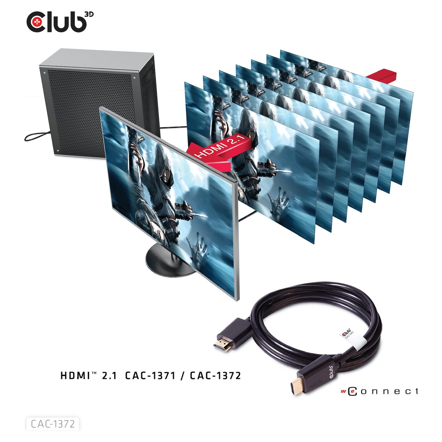 Kabllo HDMI Club 3D CAC-1372 / HDMI në HDMI / 2m / HDMI 2.1 / 8K 60Hz / 4K 120Hz - Zezë - 9