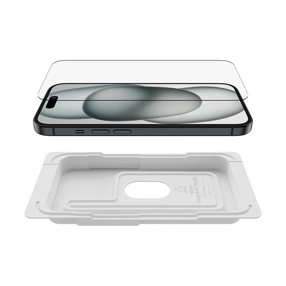 Mbrojtëse për ekran Belkin ScreenForce UltraGlass 2 / Apple iPhone 15 / Xham Tempered Glass 9H - Transparente - 3