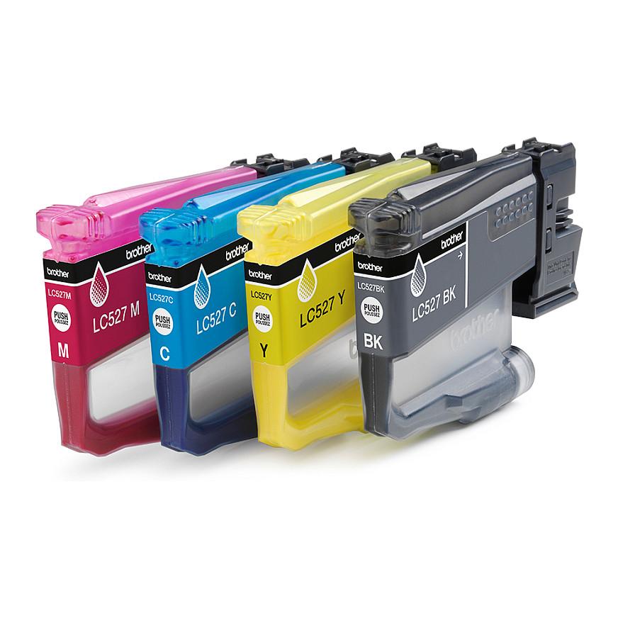 INK Brother LC527VAL, Paketim 4 copë – Zezë, Cyan, Magenta, Verdhe - 2