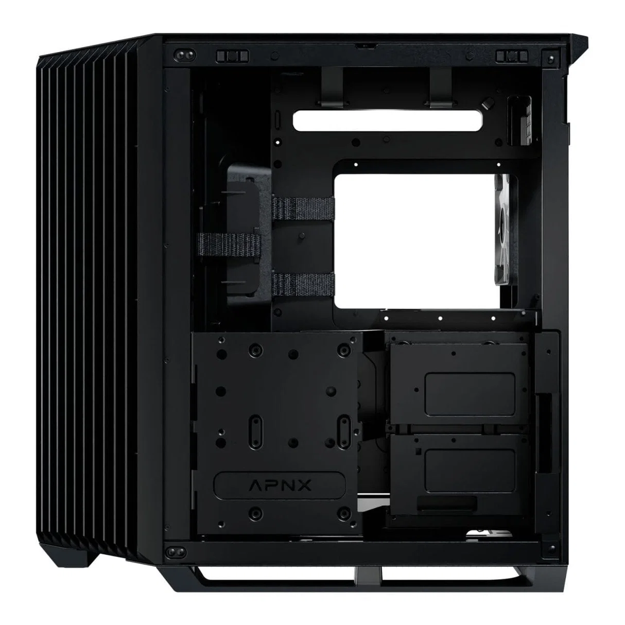 Kasë PC APNX V1 / Midi Tower / ATX / 2x 160mm + 1x 120mm Fan / Tempered Glass - Zezë - 2