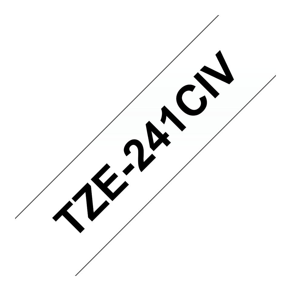 Shirit për Printer Brother TZe-241CIV / 18 mm × 8 m - Zezë mbi Bardhë