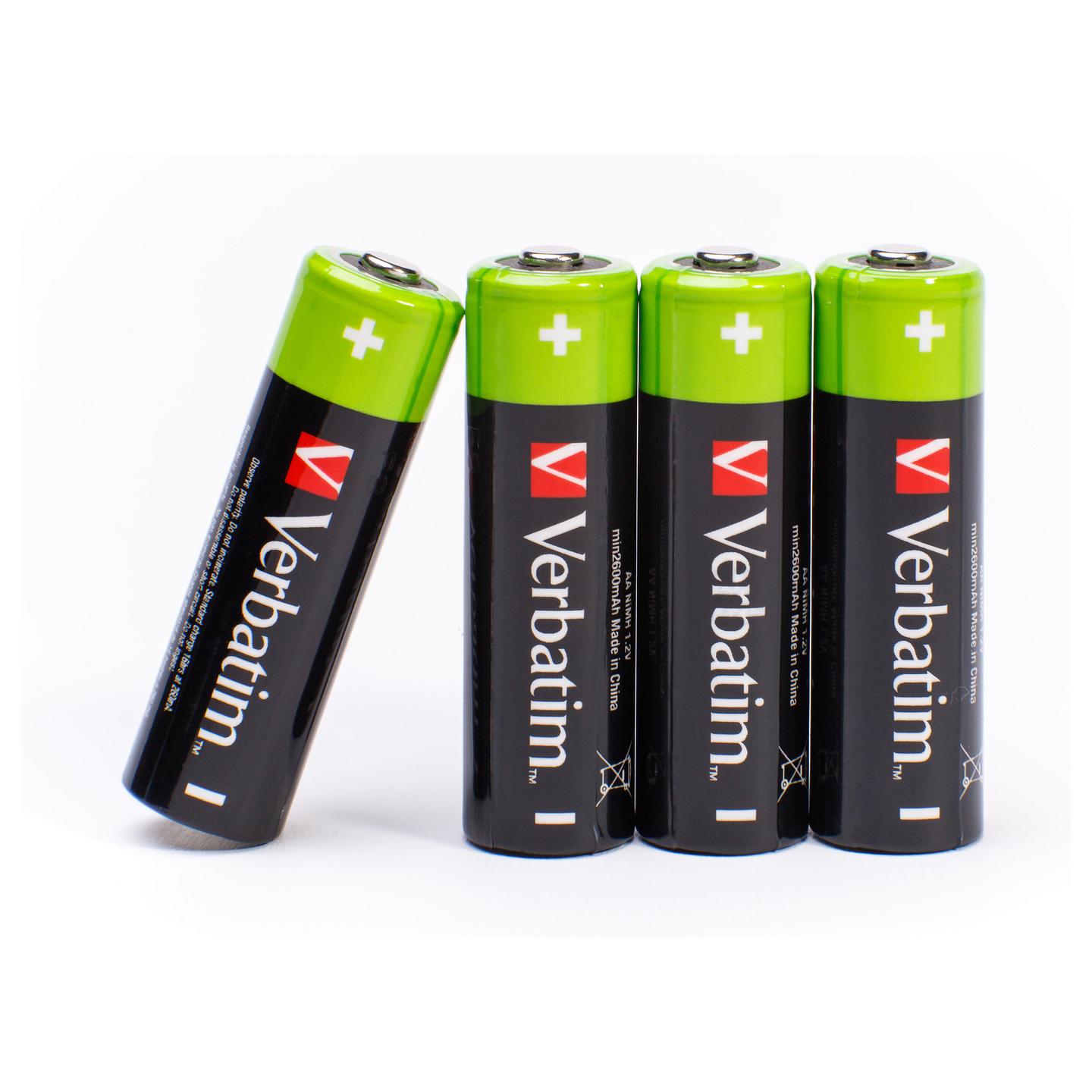 Bateri të Vogla të Rikarikueshme Verbatim AA, NiMH, 1.2V, 2500mAh, 4 copë - 5