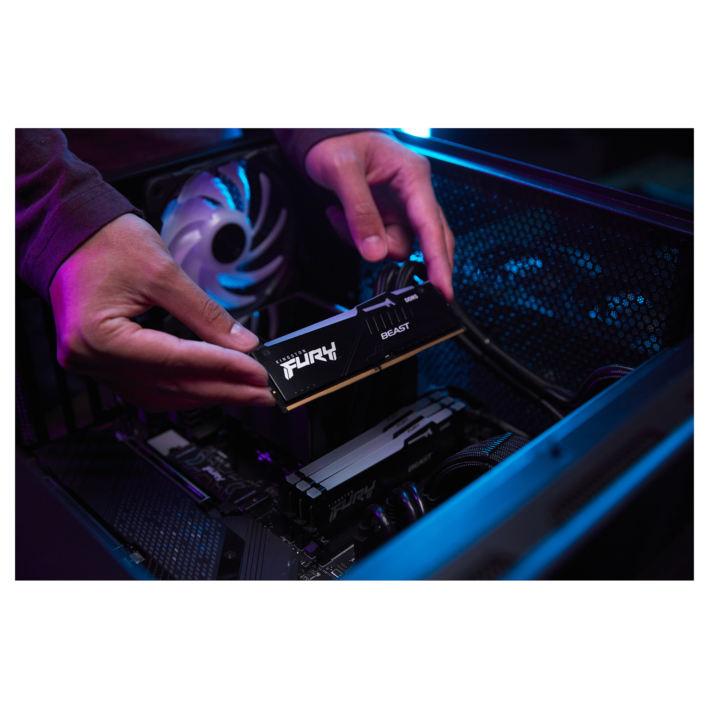 RAM Memorie DDR5 Kingston FURY Beast RGB / 16GB / DIMM / 6400MT/s / CL32 / ECC - Zezë - 17