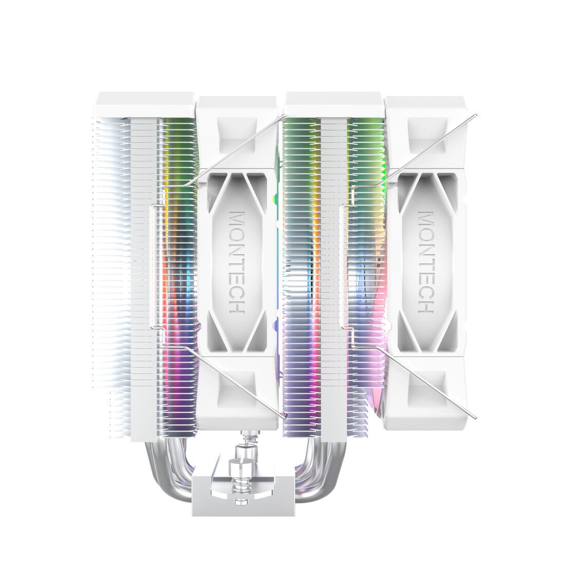 Ftohës për procesor Montech NX600 ARGB / Dual Tower / 2x 120mm ARGB Fan / 800-2000 RPM – Bardhë - 4