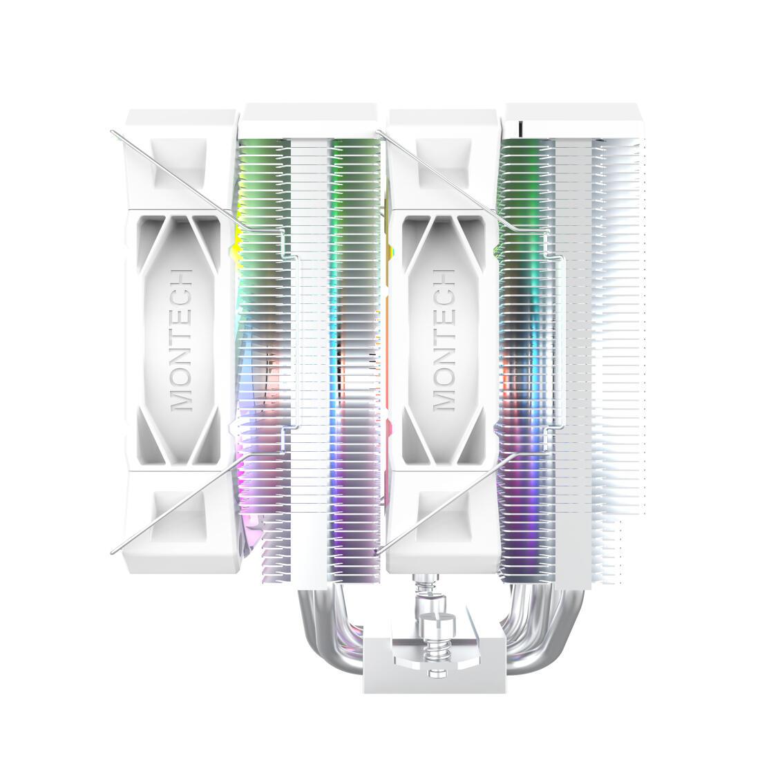 Ftohës për procesor Montech NX600 ARGB / Dual Tower / 2x 120mm ARGB Fan / 800-2000 RPM – Bardhë - 5