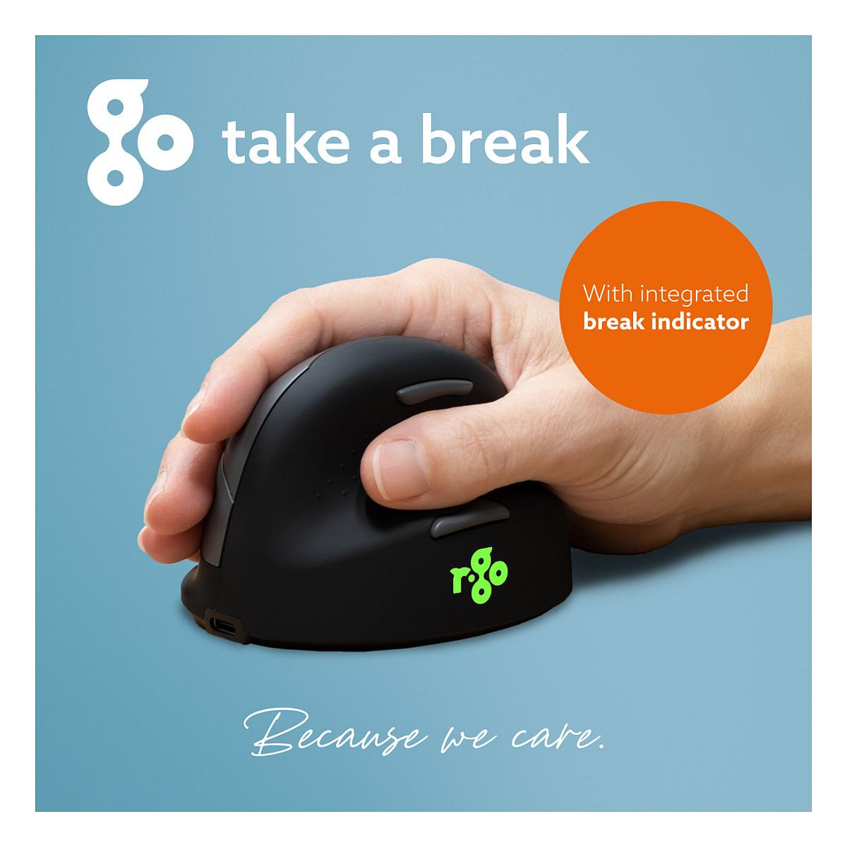 Maus pa Kabllo R-Go Tools HE Break RGOHBRSWLBL / 2400 DPI / 5 Butona / Bluetooth 5.0 + 2.4 GHz / Ergonomik / Small â ZezĂ« - 8