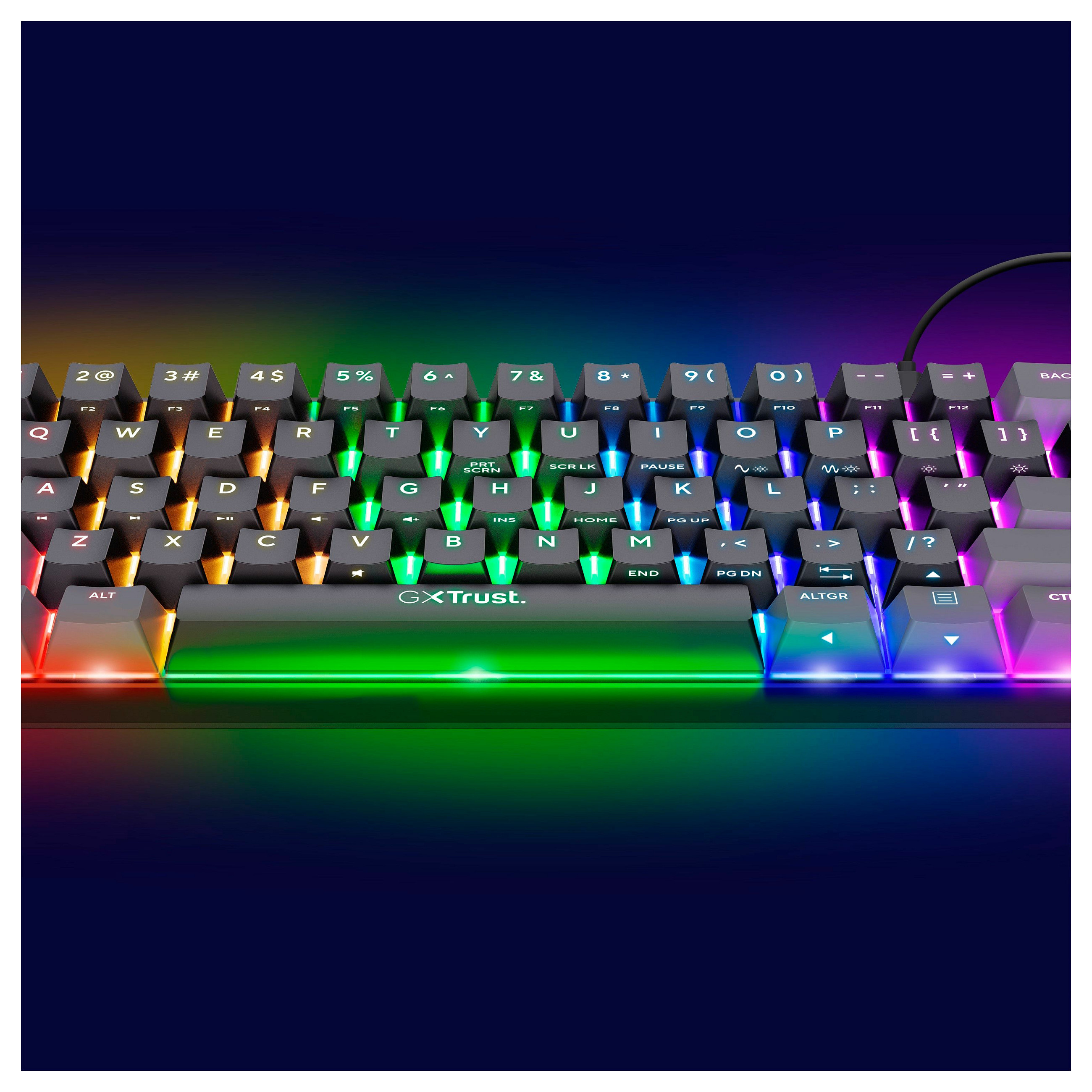 Tastierë Gaming Trust GXT 867 Acira / Wired / QWERTZ / Mekanike / RGB LED / 60% / 61 Taste - Zezë/Gri - 10