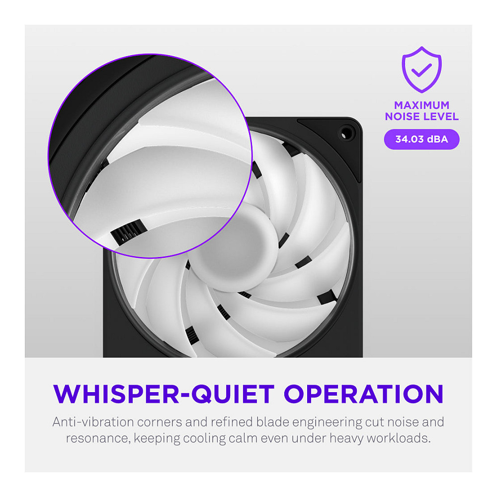 Ftohës për Kasë NZXT F140 / 140mm / 1800-2200 RPM / ARGB / PWM – Zezë - 7