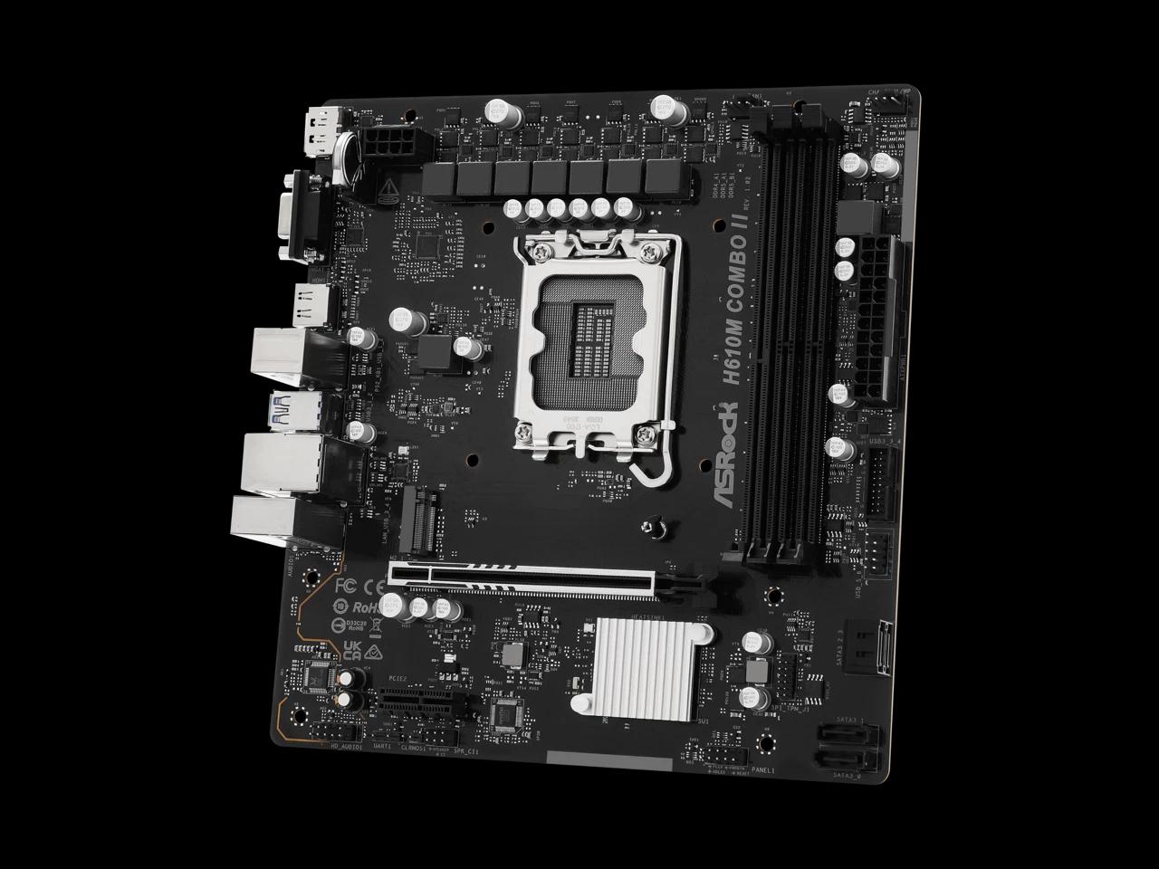 Pllakë Amë MB Intel ASRock H610M COMBO II, LGA1700, H610, Micro ATX, DDR5, DDR4, HDMI, DisplayPort, D-Sub - 4