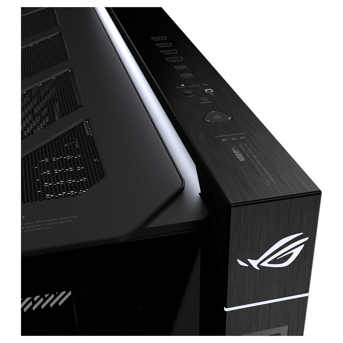 Kasë ASUS ROG CRONOX GR801 CURVE TG ARGB / Big-Tower / Xham i Temperuar / 4x120mm ARGB / EATX – Zezë - 6